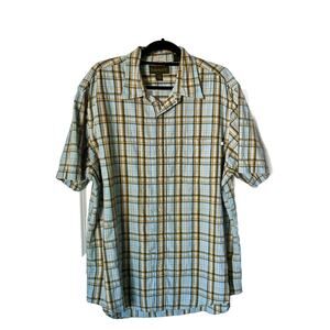 Timberland XXL Men's Short Sleeve Button Up Shirt Cotton Plaid